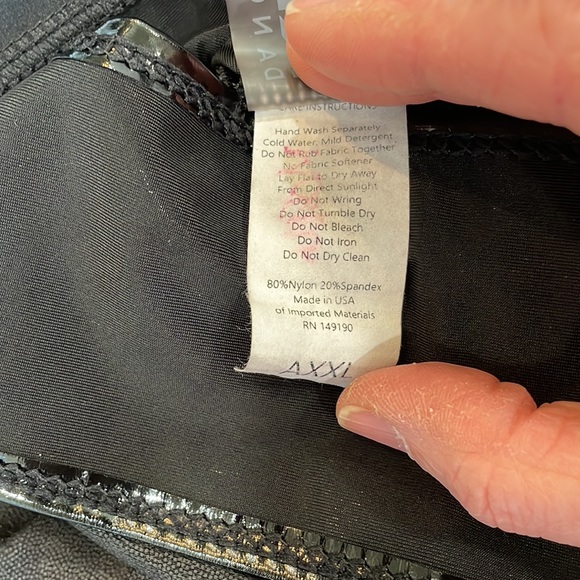 Kizzi black unitard pleather trim adult XXL - Picture 5 of 6